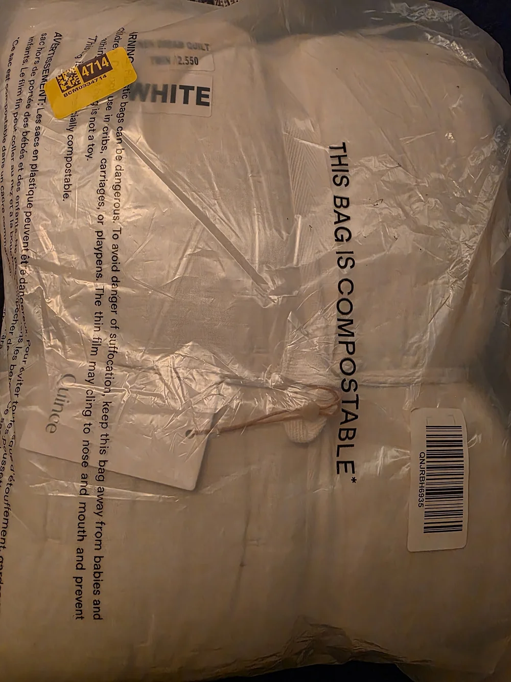 Quince NWT Twin European Linen Dream Quilt - White - Without Shams